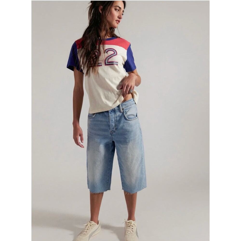 Free People Jam Session Relaxed Capri Jorts Size 26 NWT - Picture 3 of 16
